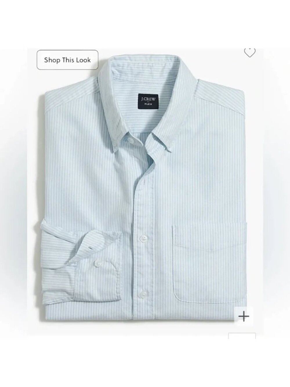 J. Crew Men’s Light Blue and White Oxford Slim Flex Button Down Shirt Men M